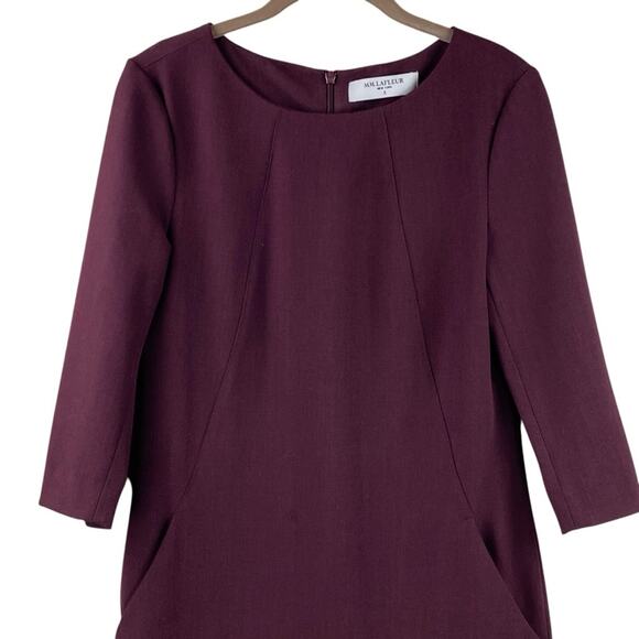 M.M. Lafleur Etsuko Sheath Pencil Dress Size 4 Burgundy Office Career - Picture 3 of 8